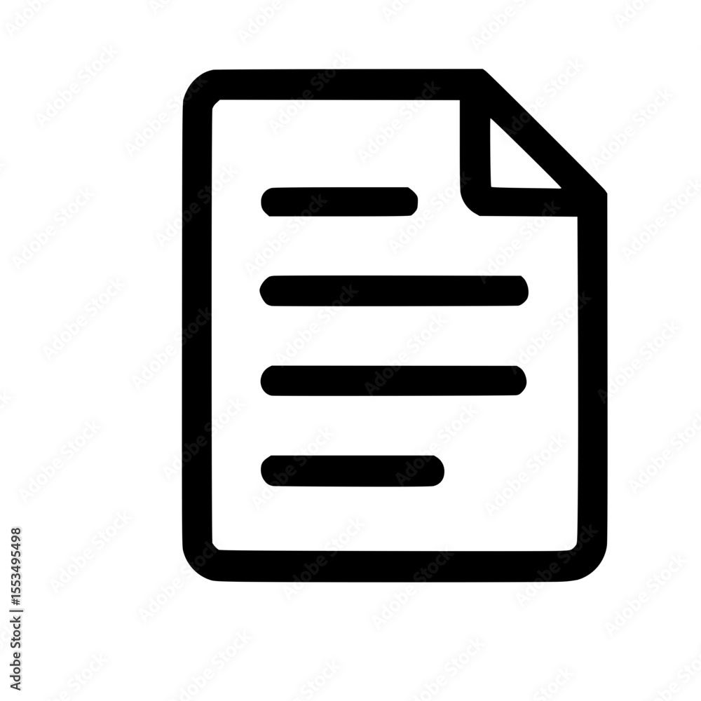 Poster simple line style document page paper text file icon