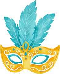 watercolor carnival mask