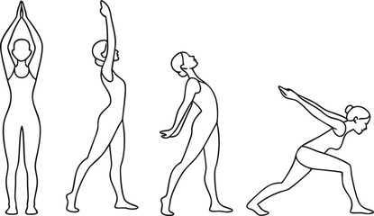 One Line Human Silhouette Drawing in Minimalist Style. Abstract One Line Art of Human Figures for Modern Design. Continuous Line Human Silhouette Illustration for Art Projects. Minimal Human Outline