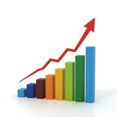 Colorful Bar Graph Illustrating Significant Growth and Progress