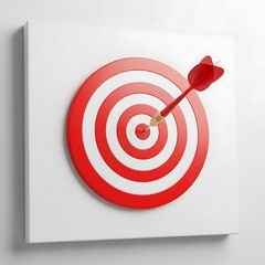 Achieving Success Red Dart Striking Bullseye Target