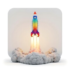 Rainbow Rocket Launching A Symbol of Innovation and Progress