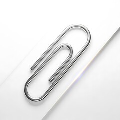 Sleek Metallic Paperclip  A Close-Up Macro Photograph