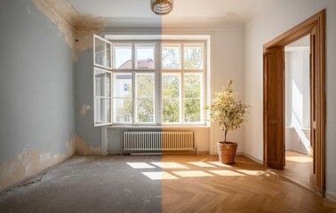 Renovated Room with Large Windows