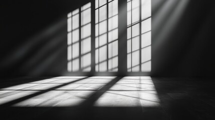 Wide angle black and white photography of a minimalist vertical interior space