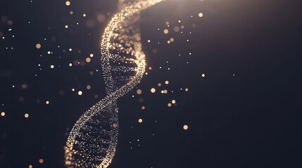 Abstract DNA Spiral in Dark Background. Possible use Science education, presentation backgrounds