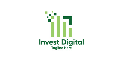 logo design graph finance and digital,design invest