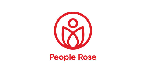 logo design people and rose,design flower rose people care.