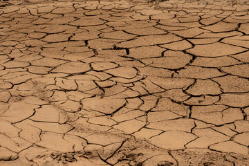 Dry cracked clay texture. Climate change, environmental disaster concept.
