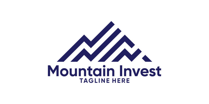 logo design mountain and arrow,design invest modern elegant.