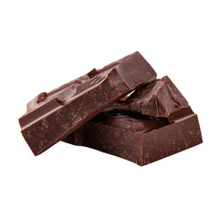 Chocolate Pieces on Transparent Background
