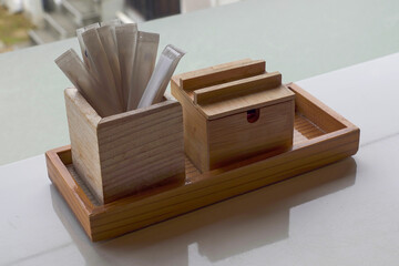 wooden box on a table