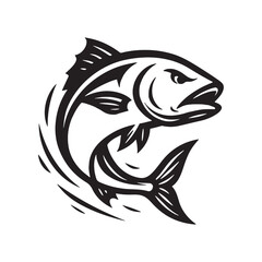 Aggressive fish vector illustration perfect for fishing logo, apparel and branding