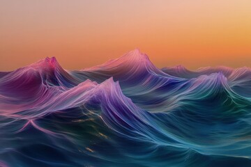 abstract data ocean with waves