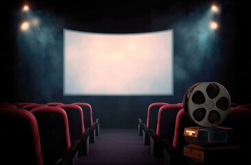 Vintage Cinema Experience Illustration