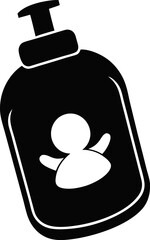 Baby Shampoo Silhouette Vector Illustration 