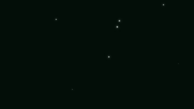 Space Background Loop Animation Video. Slow motion twinkling stars in outer space 4K motion graphic. Dazzling glowing stars, magical twinkling stars, 4k glitter animation alpha channel included.