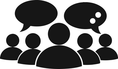 Group Chat Bubble Silhouette Vector Illustration