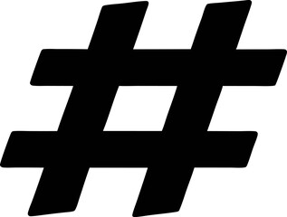 Obraz premium Hashtag Symbol Silhouette Vector Illustration 