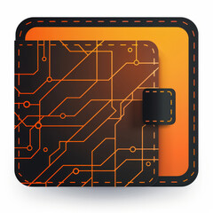 Abstract digital wallet icon