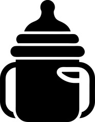 Icon Baby Bottle Silhouette Vector Illustration 