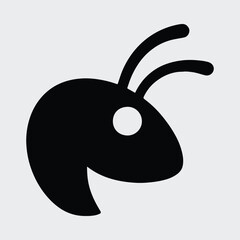 Silhouette ant icon minimal design black and white Vector illustration