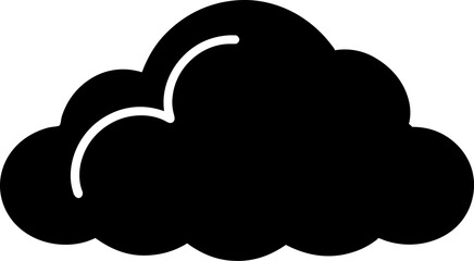 Upload Cloud Silhouette Vector Illustration 