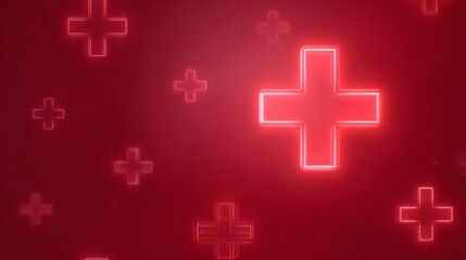 Fototapeta premium Neon Red Crosses Background Illustration