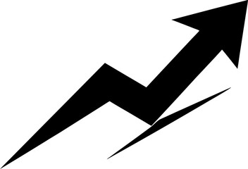 Trending Arrow Up Silhouette Vector Illustration 