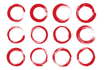 Set of grunge circle brush