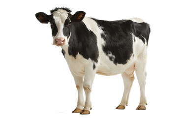 [Transparent Background PNG]Holstein Cow Portrait Against White Background
