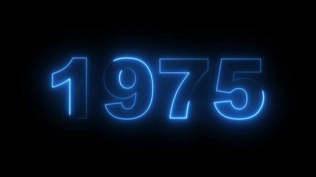 1975 neon line text. Abstract 1975 neon text animation, Glowing neon number text background. video animation . important year, important date 1975. Educational mathematics 1975 animation.
