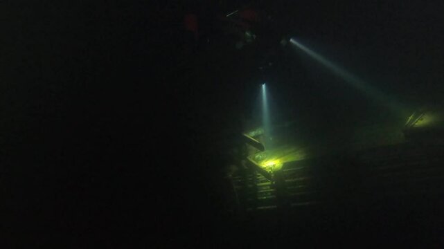 Explore the depths of the Zenobia wreck, a famous diving location in Larnaca, Cyprus. Experience the underwater world and sunken vessel in a peaceful slow motion dive.