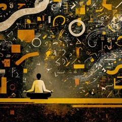 abstract storm of logic symbol