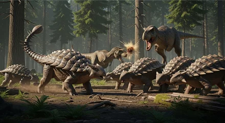 Fototapete Rund Ankylosaurus Rage: The Final Stand © Bilardo