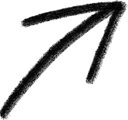 黒い手描きの斜め右上向き矢印アイコン