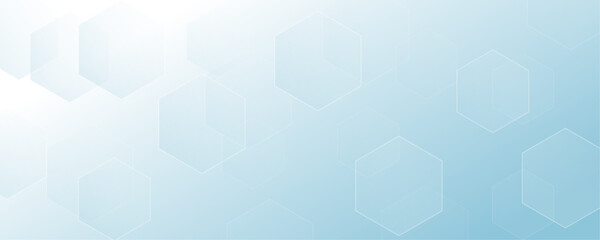 Obraz premium Futuristic molecule structure abstract blue color hexagonal network background design for technology and medical science. 