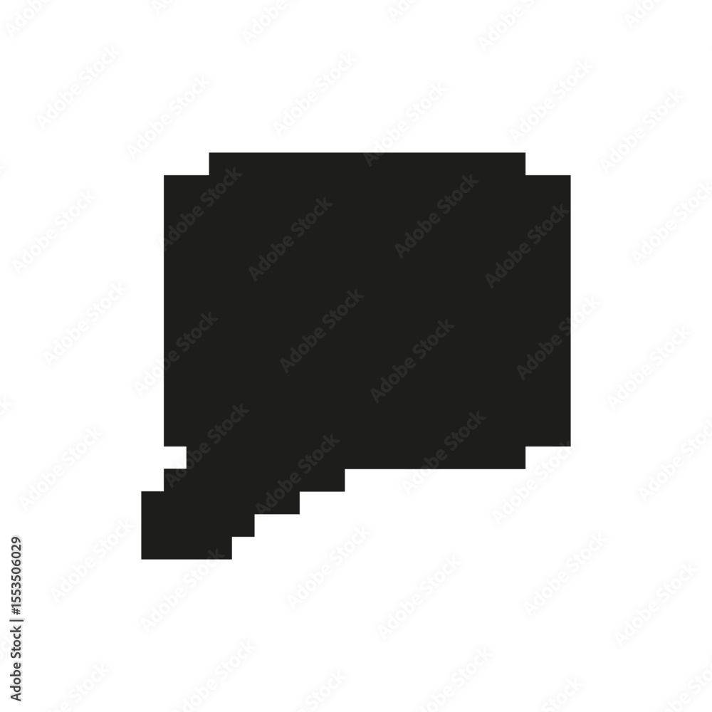 Poster speech bubble pixel art icon. communication, dialogue, and conversation symbol. retro style chat int