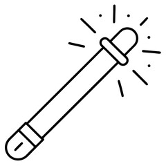 Glow Stick Minimalist Line Art Vector