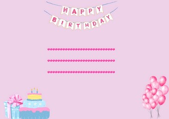 birthday card with cake