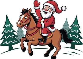 Santa Claus Riding Horse