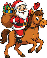 Santa Claus Riding Horse