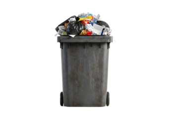 Overfilled PNG Trash Can