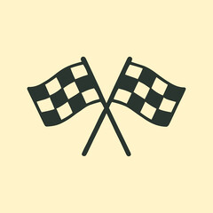 Crossed checkered flags racing icon
