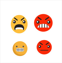 angry emotion vector set icon