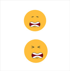 sad and cry vector set icon