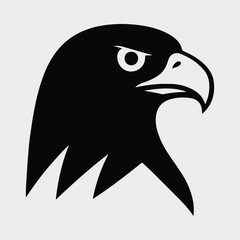 Silhouette eagle head detailed profile a majestic bird Vector illustration