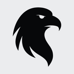 Silhouette eagle head fierce predatory bird profile Vector illustration