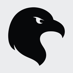 Silhouette eagle head simple geometric logo design vector illustration