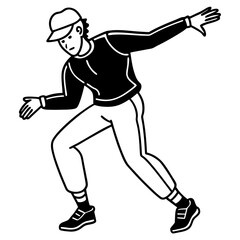 lean Line Art Dance Icon